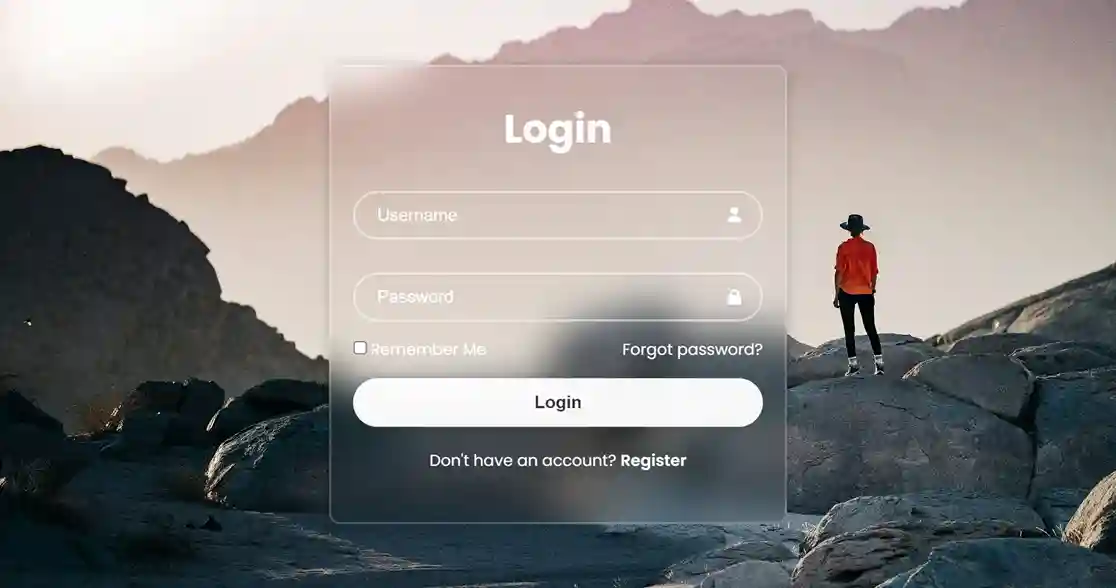 login page UI/UX design